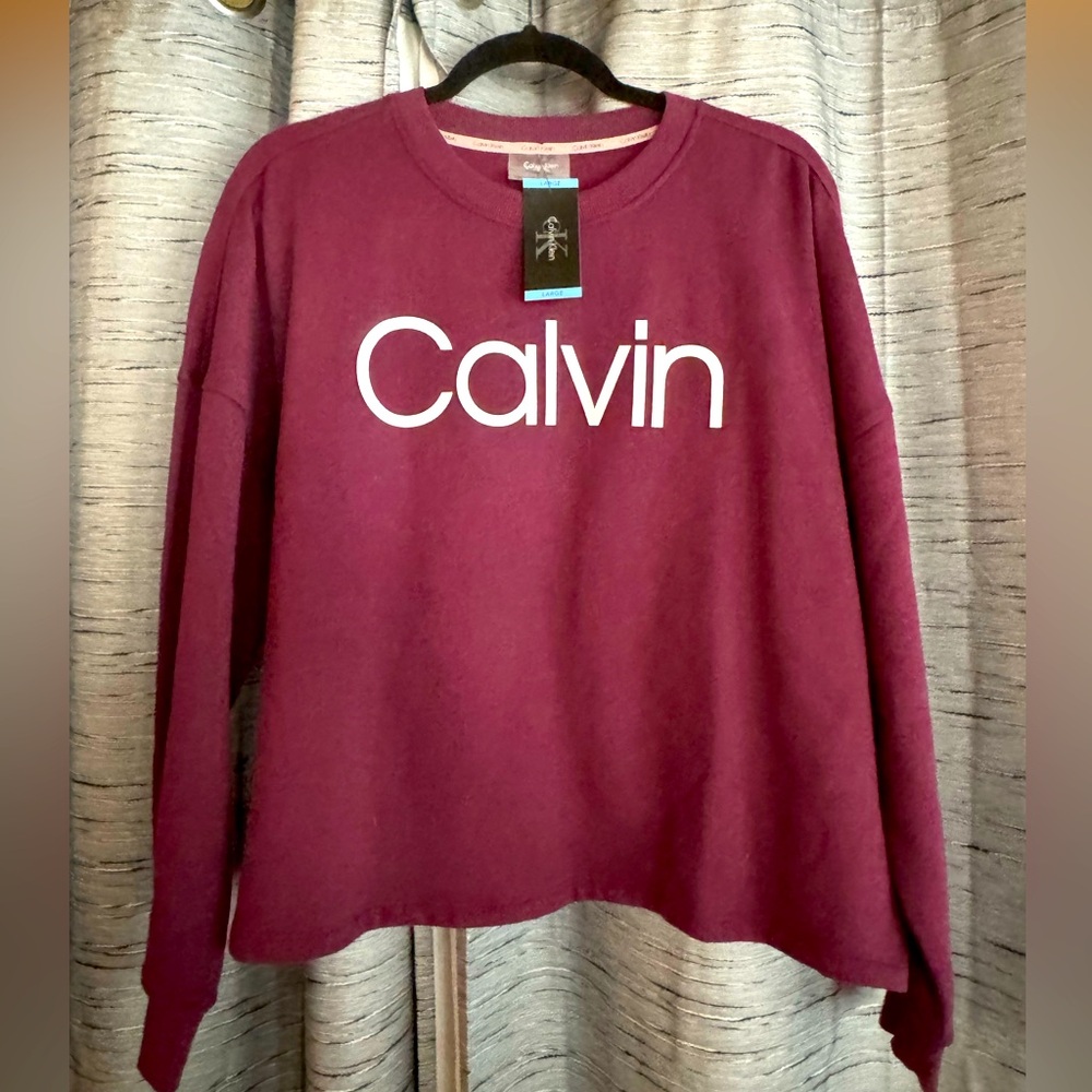 Burgundy sweatshirt- Calvin Klein- New Never Worn